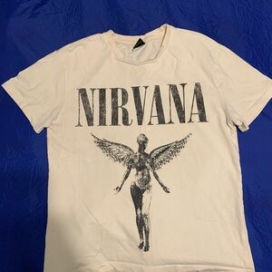 H&M x Nirvana "In Utero" graphic t-shirt in beige size Medium